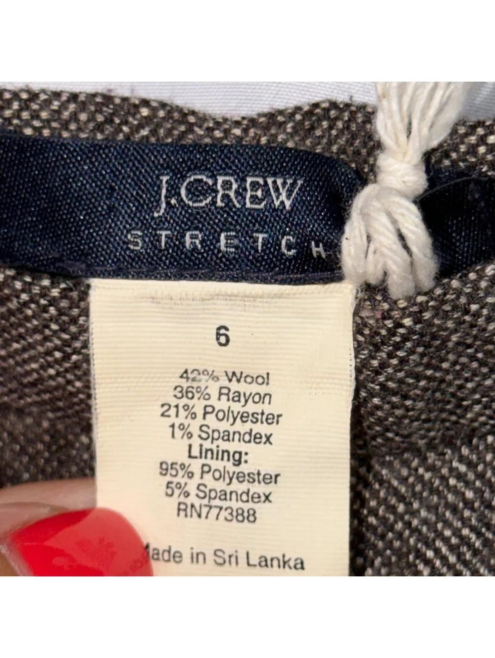 J.Crew Stretch Wool Blend Wide Leg Dress Pants Women’s Size 6 Brown Trousers